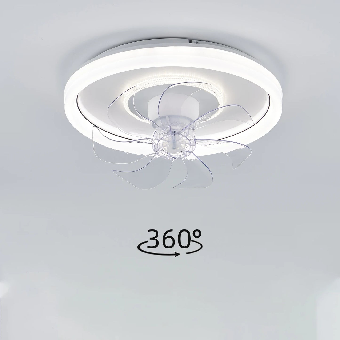 Ceiling fan with light 360° Rotating Smart Ceiling lamp Light fans for room Kitchen Bedroom Dining Room Terrace Home Decor