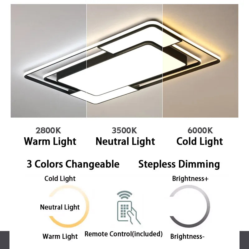 Smart LED Ceiling Light for Living Room Bedroom Kitchen Bathroom Dining Room Modern Home Lighting Voice Control Remote Control