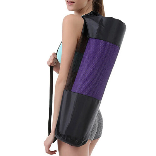 Portable 65/90cm Oxford Cloth Yoga Net Bag Wear-resistant Yoga Mat Bag Adjustable Carrier Pocket Foldable Washable Fitness Pouch