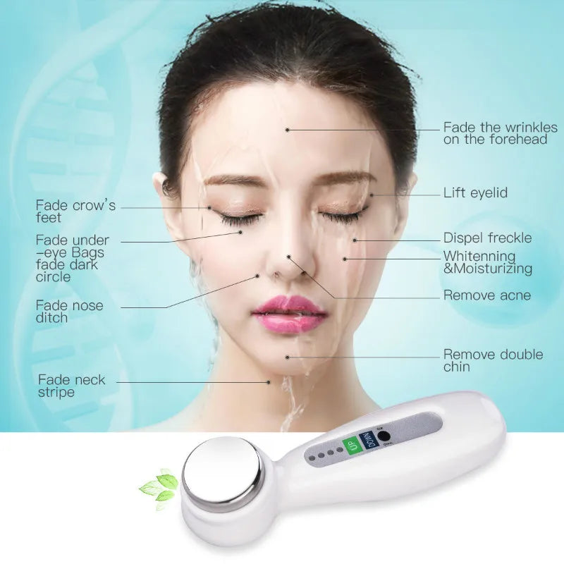 1Mhz 3Mhz Electric Ultrasonic Face Cleanser Massager 7 Colors Photon Sonic Lifting Facial Skin Care Anti Aging Wrinkle Removal