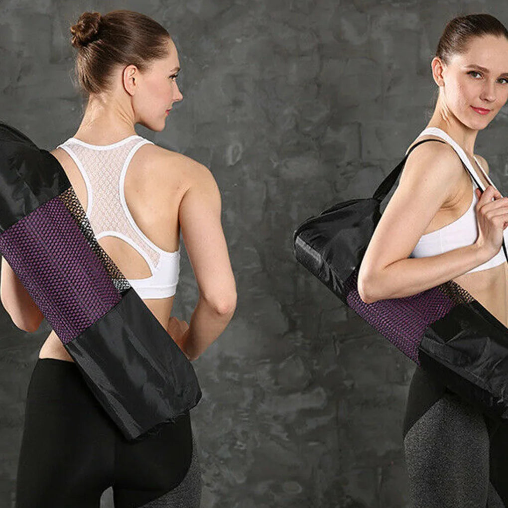 Portable 65/90cm Oxford Cloth Yoga Net Bag Wear-resistant Yoga Mat Bag Adjustable Carrier Pocket Foldable Washable Fitness Pouch