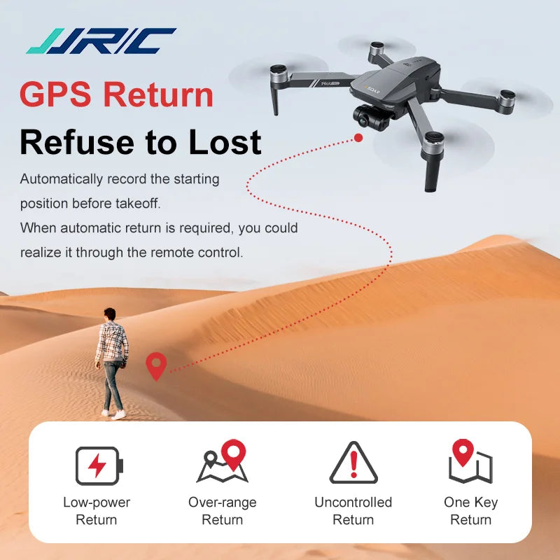 JJRC X19 RC Drone GPS Brushless with 4K Two-axis Gimbal Dual Camera Professional 5G Foldable obstacle Avoidance  Quadcopter