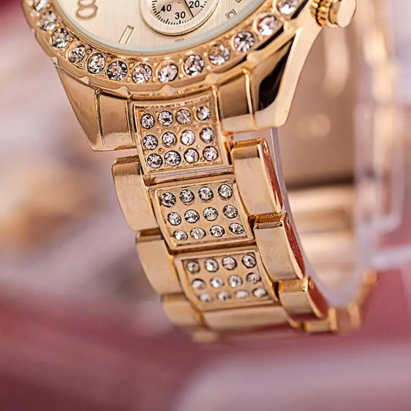 2022 Woman Watch Geneva Watch Women Luxury Rhinestone Rose Gold Watches Fashion Women Dress Watch relogio feminino horloge dames