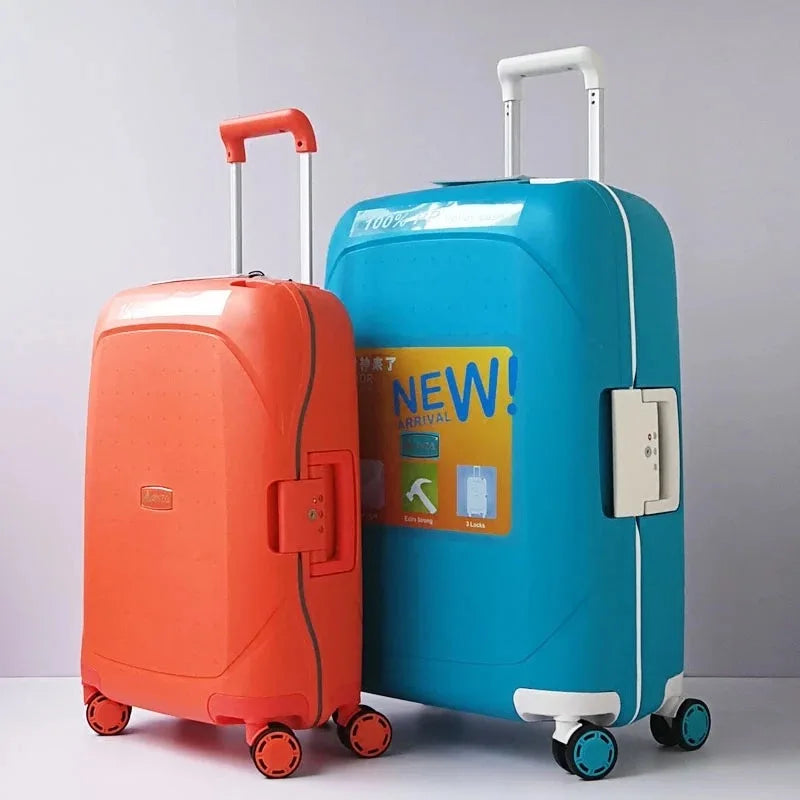 Luxury 100% PP rolling luggage hardside fashion suitcase spinner travel suitcase bag consignment box 20"24"28" inch trolley case