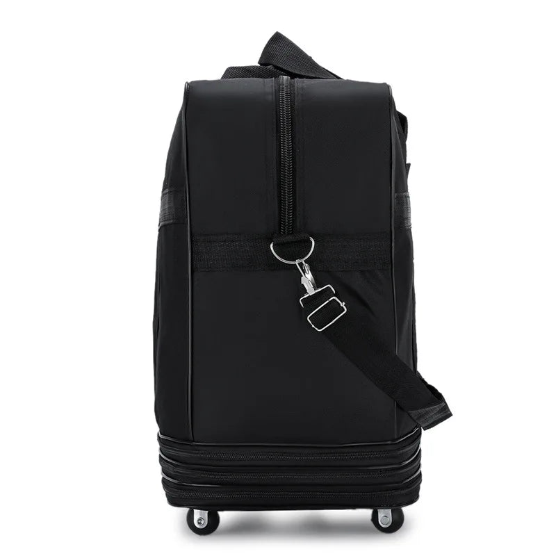 27 32 42Inch Travelling Pack Wheels For Women Men Expandable Foldable Trolley Luggage Versatile Black Suitcase For Weekend Trip