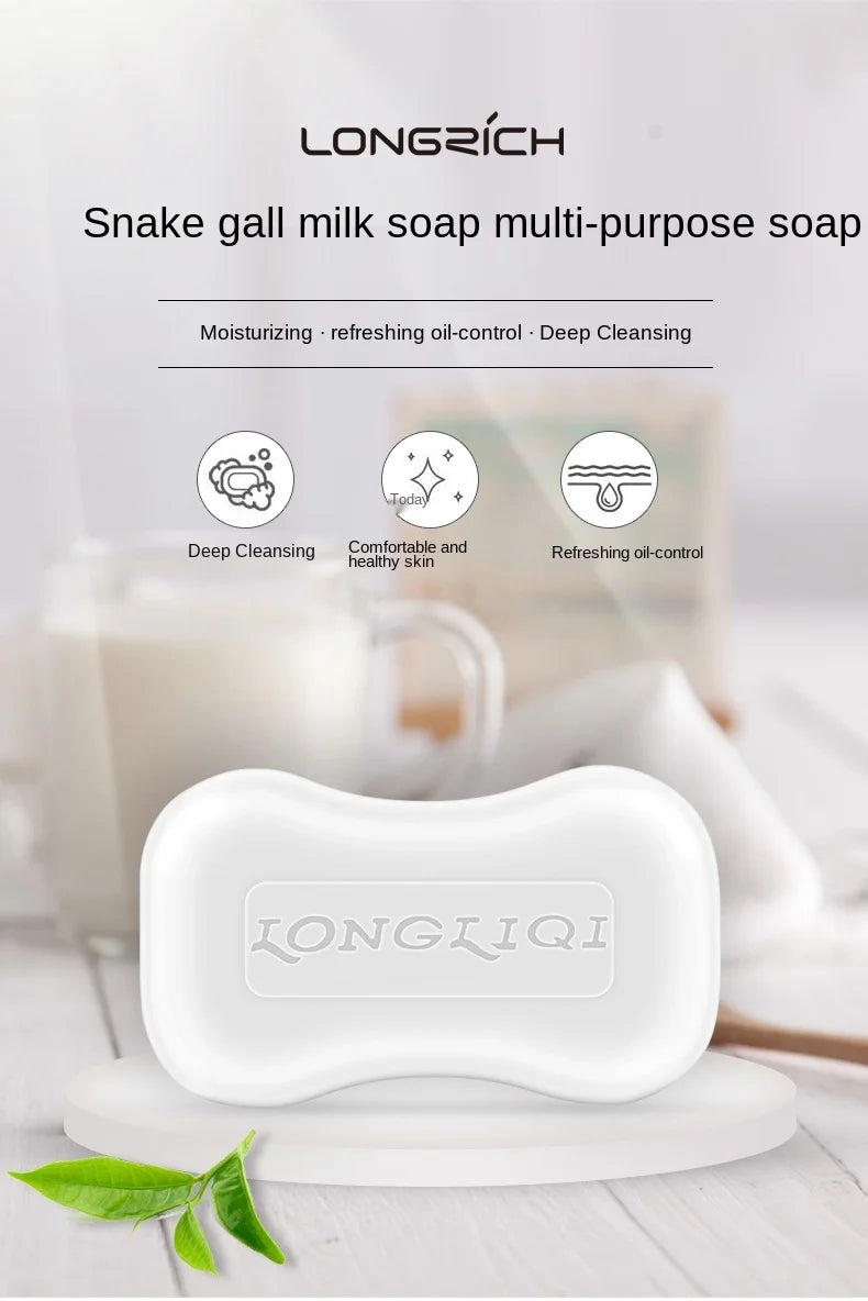 Cy Longliqi Snake Gall Milk Soap Face Washing Bath Hand Washing Household Soap Body Bath Soap