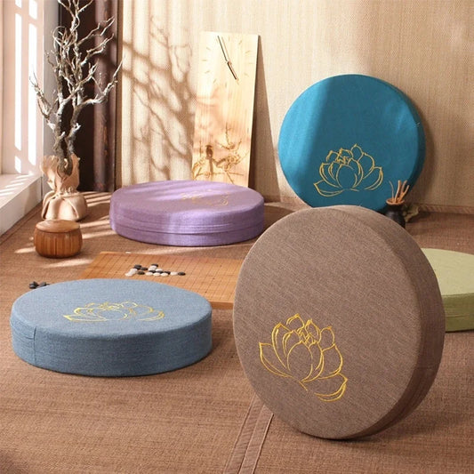 40X6CM Embroidered Yoga Meditate PEP Hard Texture Meditation Cushion Backrest Pillow Japanese Tatami Mat Removable Washable