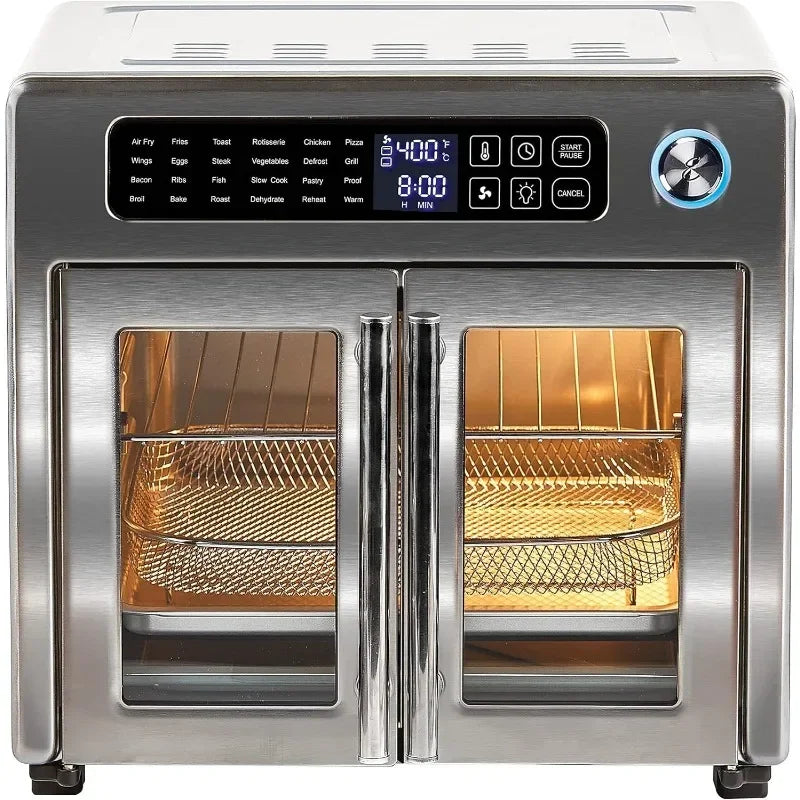 Emeril Lagasse 26 QT Extra Large Air Fryer, Convection Toaster Oven with French Doors, Stainless Steel