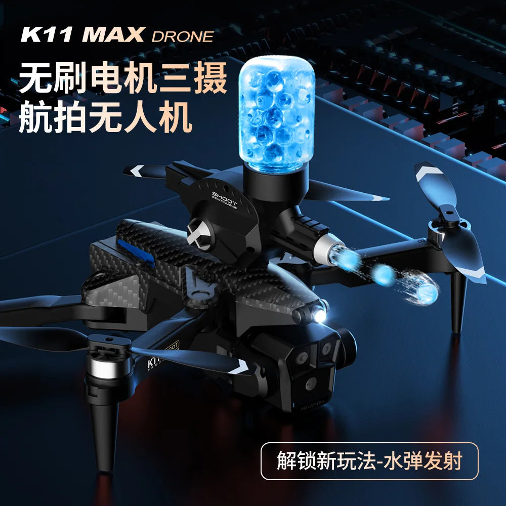 RC Quadcopter Capable of Launching Water Bombs Drone Optical Flow Three Camera Four Axis Aircraft Combat RC Plane Toys Gift Boys