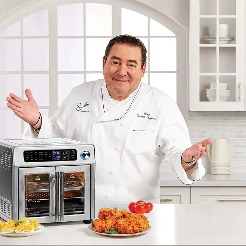 Emeril Lagasse 26 QT Extra Large Air Fryer, Convection Toaster Oven with French Doors, Stainless Steel