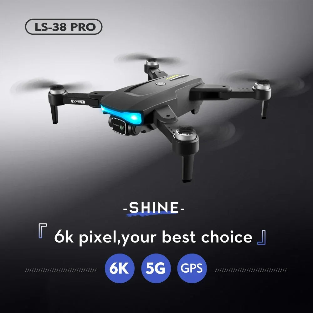 LS38 Drone FPV GPS 5G WiFi 6K HD Camera Professional Aerial Photography Brushless Motor RC Quadcopter VS L900 SG907