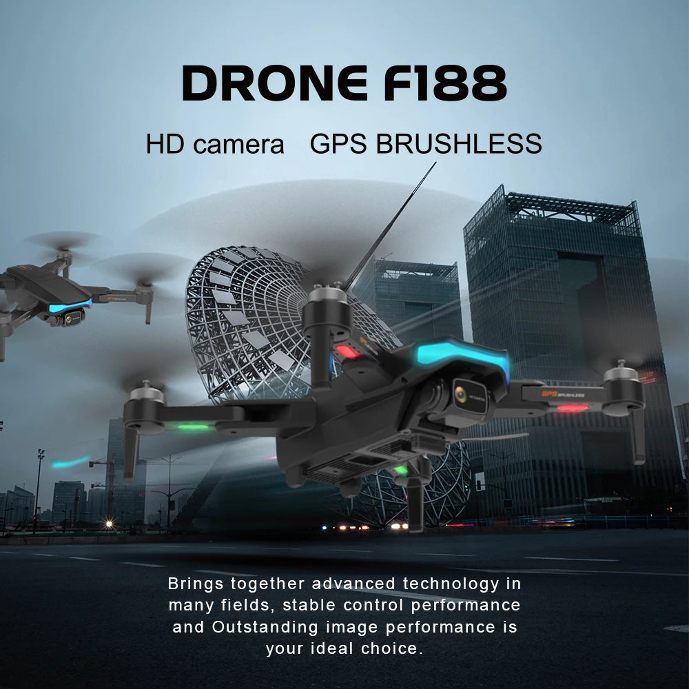 Drushless drone F188,GPS, long endurance, 6K HD dual camera hover , 5G/WIFI signal,Drone,rc drone with camera, Camera Drone