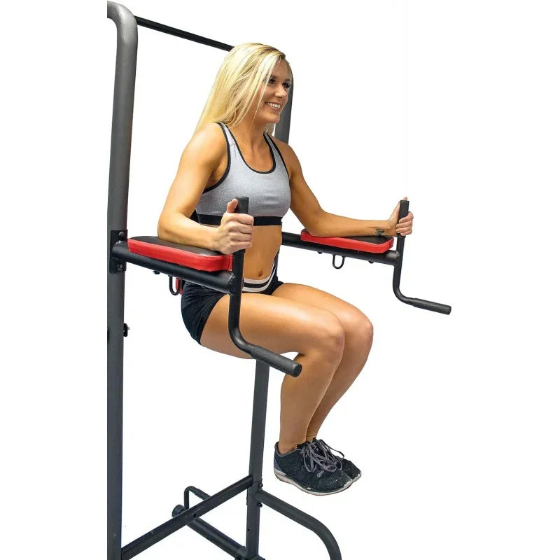 Health Gear CFT2.0 Functional Cross Fitness Training Gym Style Training Power Tower & Adjustable Workout Bench System for Pu