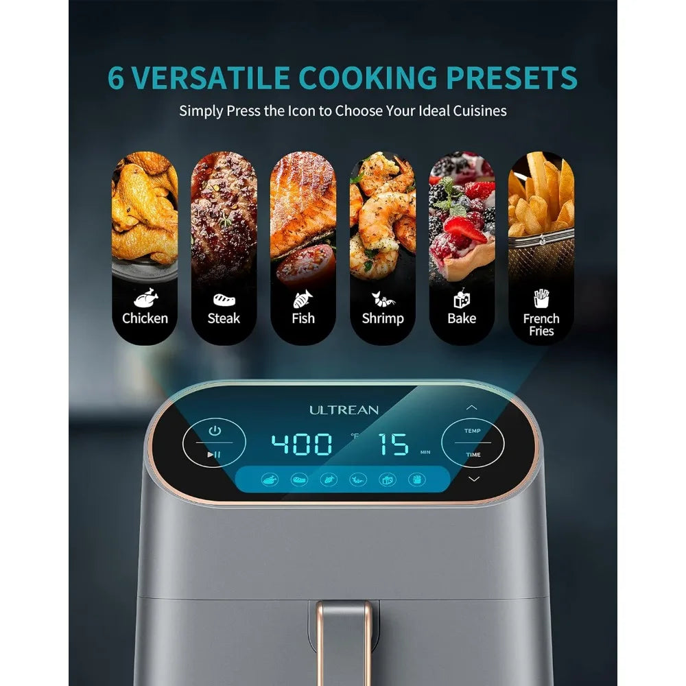 Air Fryer, 9 Quart 6-in-1 Electric Hot XL Airfryer Oven Oilless Cooker, Large Family Size LCD Touch Control Panel