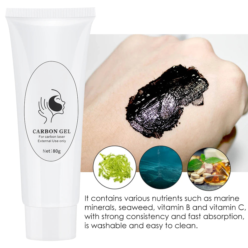 Safe Carbon Cream Black Gel Mask For Laser Skin Peeling Rejuvenation Whitening Skin Peel Deep Cleaning 80ml/PCS