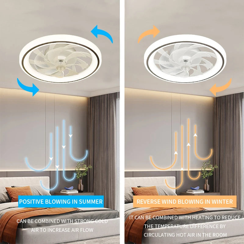 Led Ceiling Light Smart Energy Saving Electric Fans Type With Lighting Remote Control Ventilator Lamp Air Blades Fan For Home