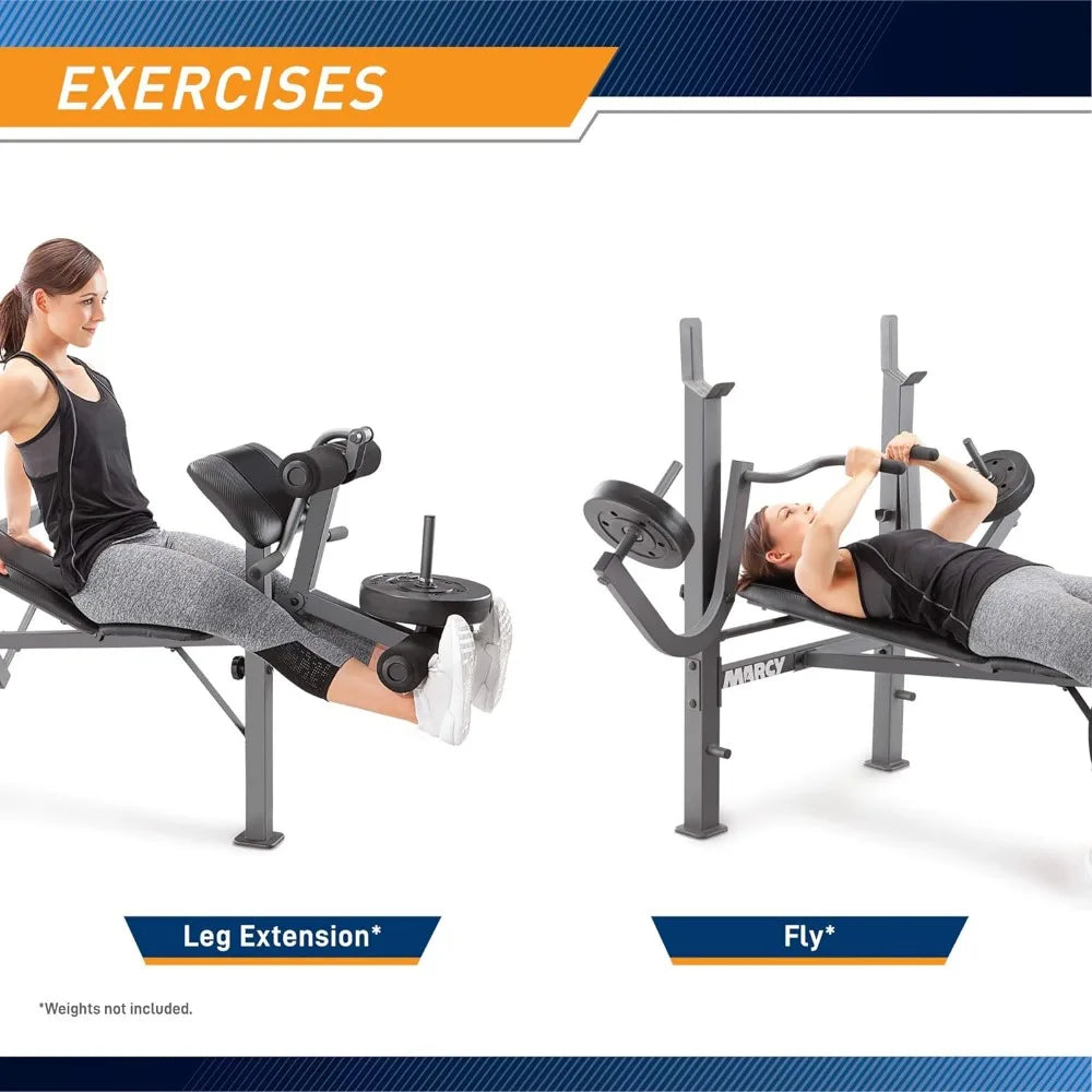 Standard Weight Bench Incline with Leg Developer and Butterfly Arms, Multifunctional Workout Equipment