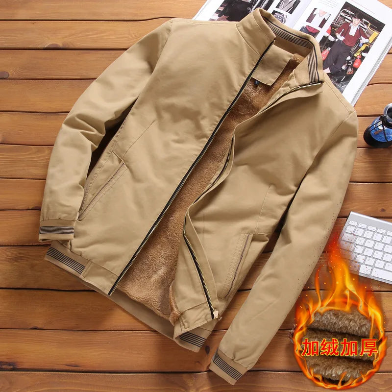 Winter Jackets Men's Casual Cotton Fleece Bomber Jacket Men Fashion Baseball Hip Hop Streetwear Slim Warm Coats Brand Clothing