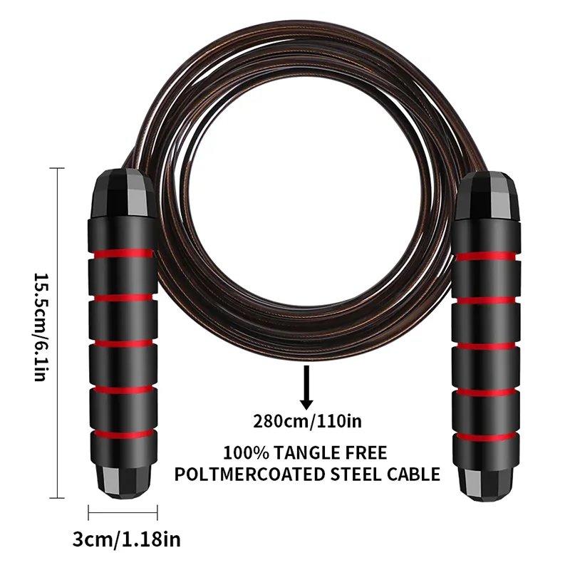 Rapid Speed Jump Rope Steel Wire Skipping Rope Bear a Heavy Burden Adjustable Jumping Rope Fitness Workout Home Sport Equipment