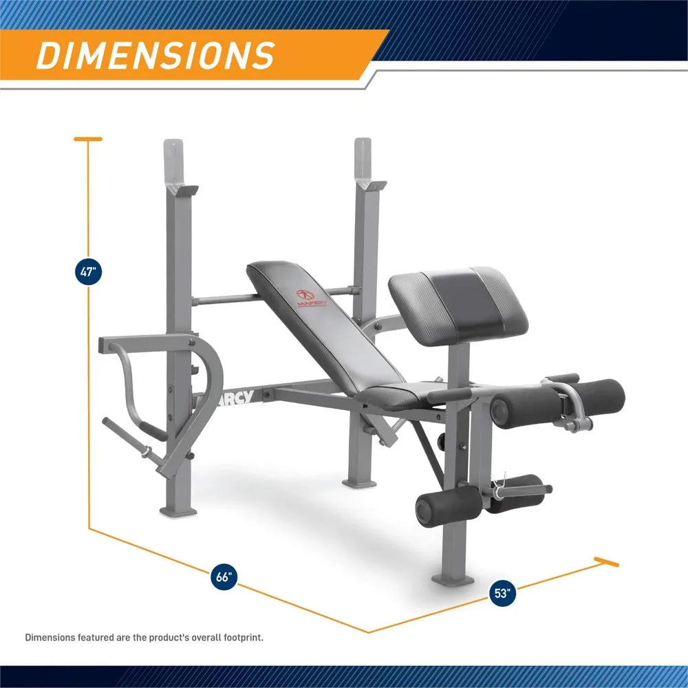 Standard Weight Bench Incline with Leg Developer and Butterfly Arms, Multifunctional Workout Equipment