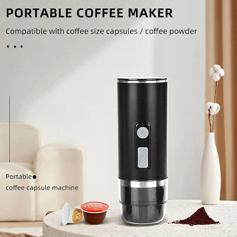 D0AB Multi-functional Coffee Maker Portable Wireless Coffee Brewing Maker Travel Coffee Machine USB Charging for Outdoor Car