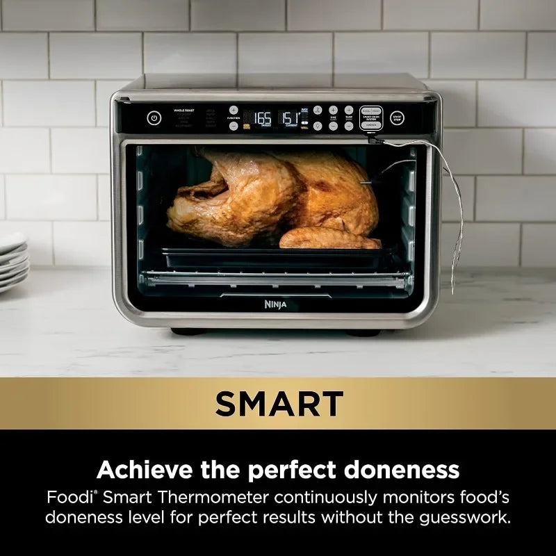 Ninja DT251 Foodi 10-in-1 Smart XL Air Fry Oven, Bake, Broil,Toast, Roast,Digital Toaster,Thermometer,True Surround Convection