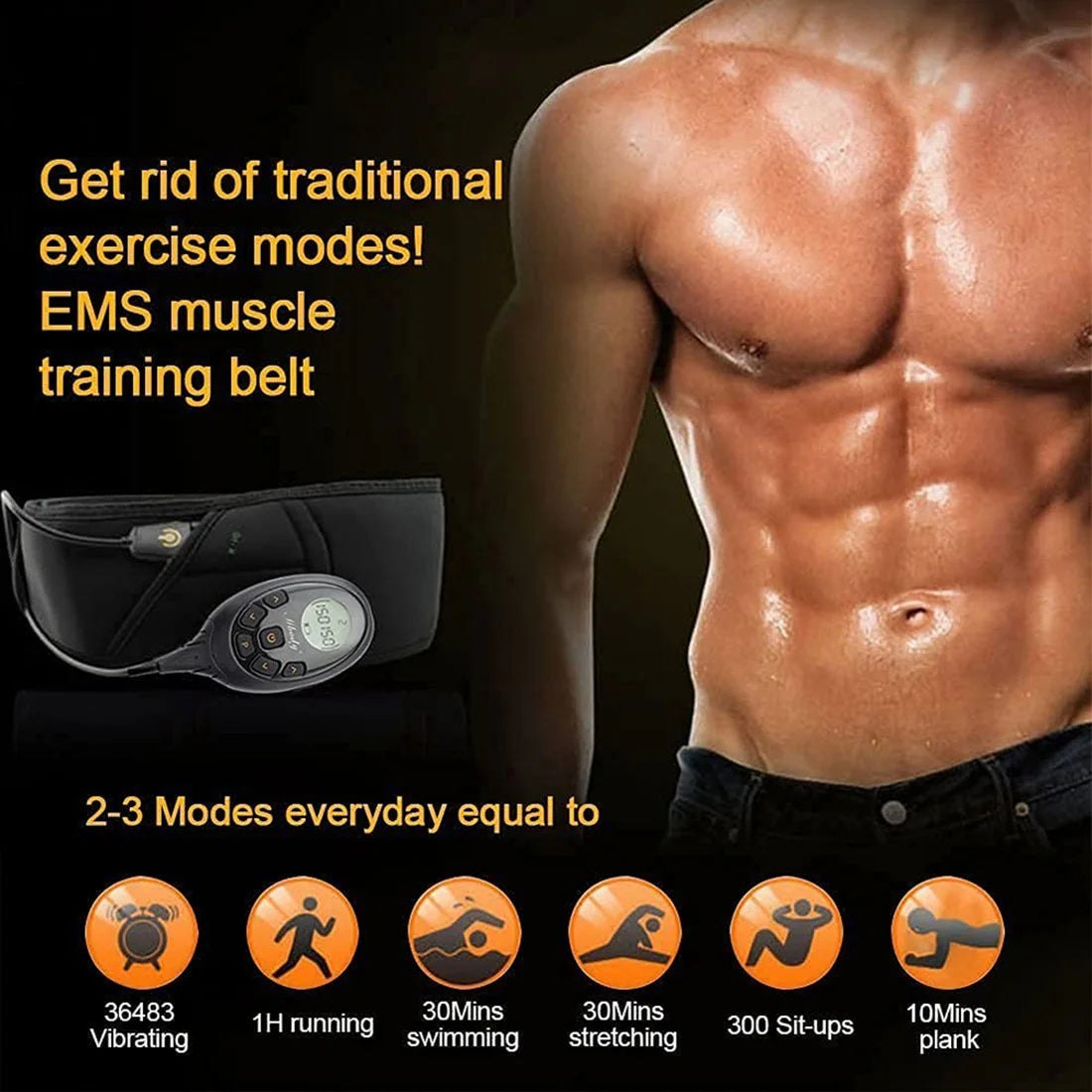 Abdominal Muscle Training Gear ABS Workout Belt 24inch-47inch