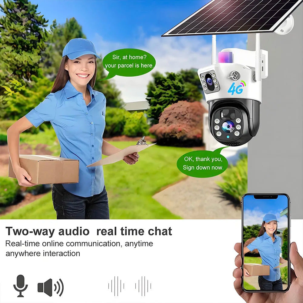 Solar Camera 4G SIM Card Wifi Surveillance Outdoor 4K 8MP 360 Wireless Night Vision Cctv Security Protection Ip Cameras