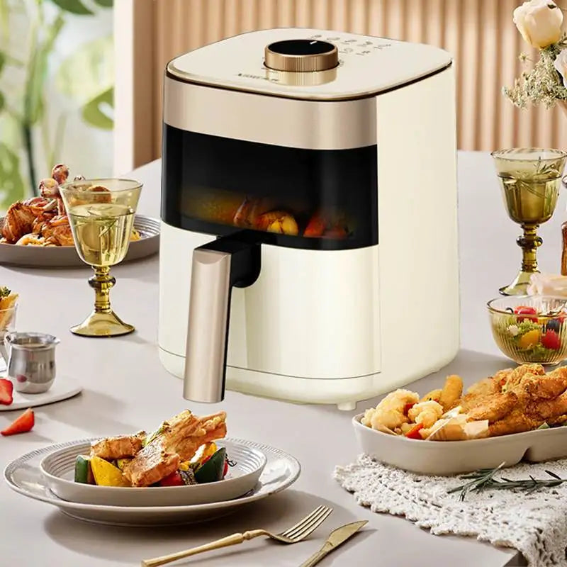 Smart Air Fryers 4.5L Large-capacity Household Multi-functional Smart Oil-free Smokeless Electric Oven AirFryers 220V Fryer