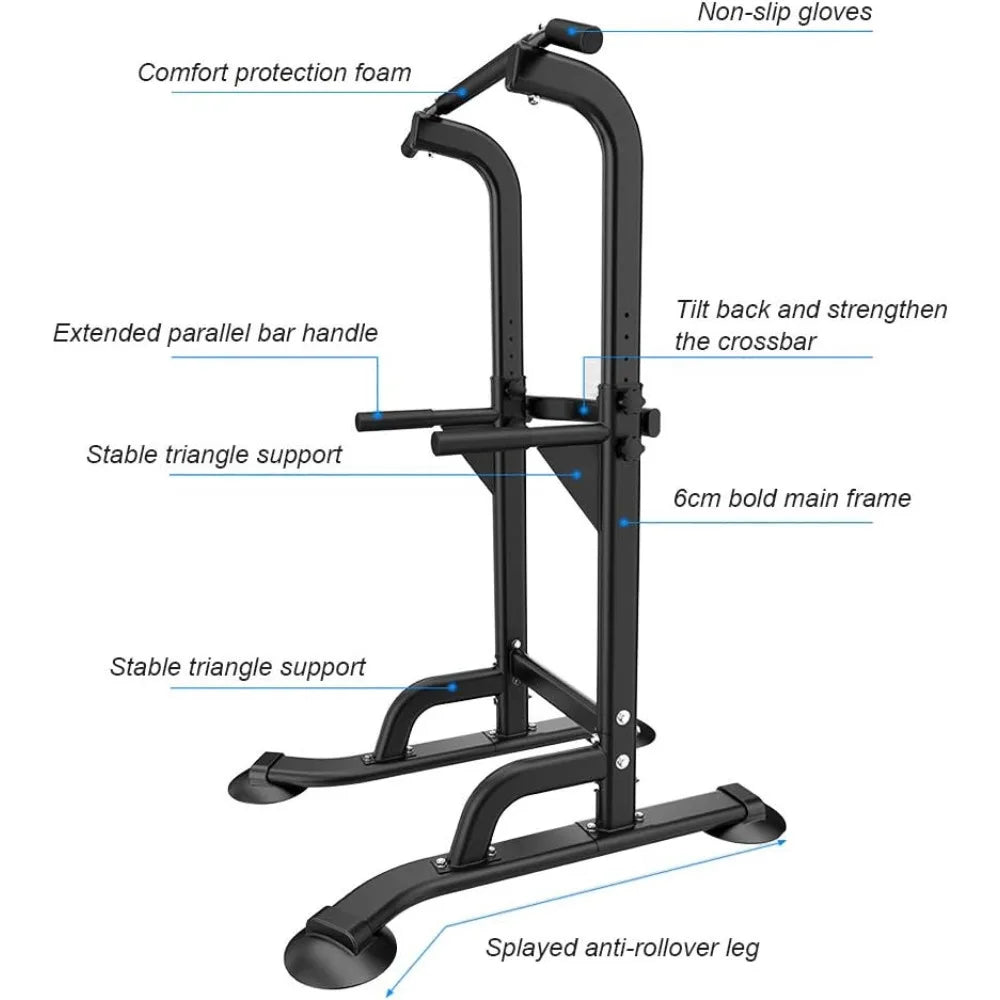 Power Tower Dip Station Pull Up Bar for Home Gym Adjustable Height Strength Training Workout Equipment,Pull Up Bar Station