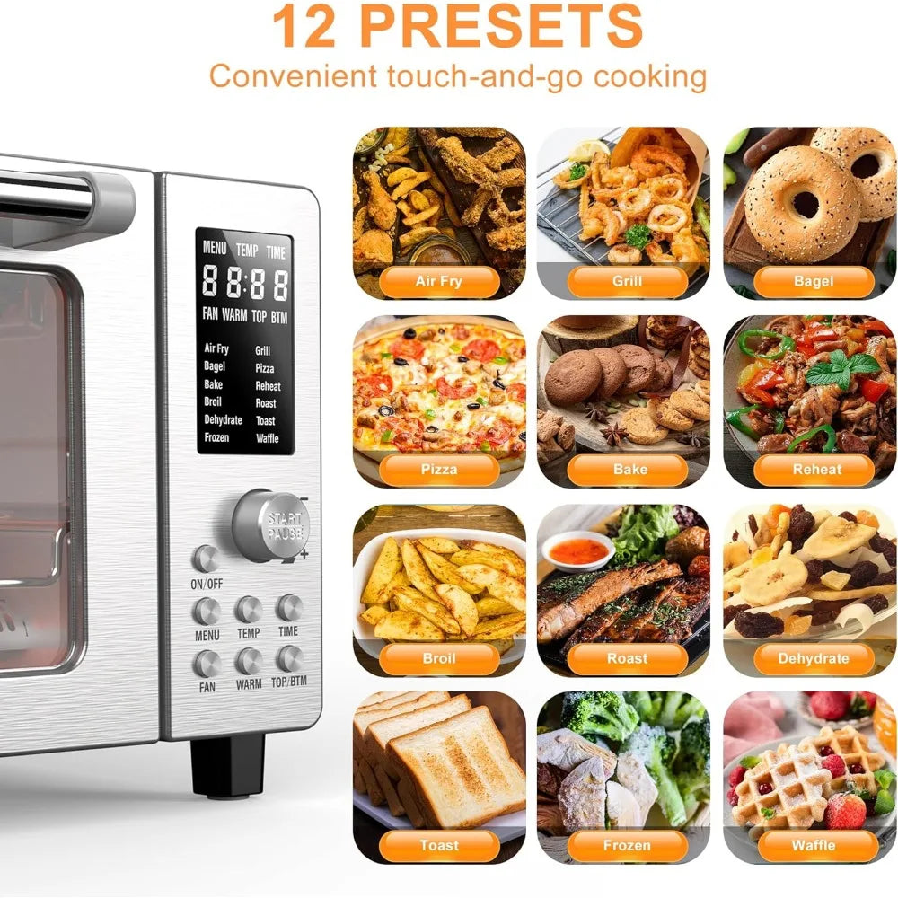 Bravo Air Fryer Toaster Smart Oven, 12-in-1 Countertop Convection, 1800 Watts, 21-Qt Capacity