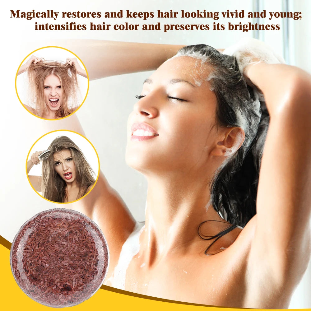 Soap Hair Darkening Shampoo Repair Gray White Hair Dye Face Hair Body Shampoo 55g Natural Organic Hair Conditioner