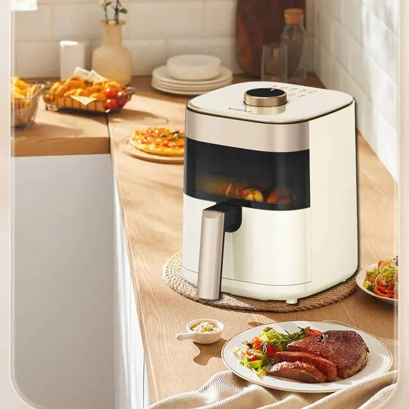 Smart Air Fryers 4.5L Large-capacity Household Multi-functional Smart Oil-free Smokeless Electric Oven AirFryers 220V Fryer