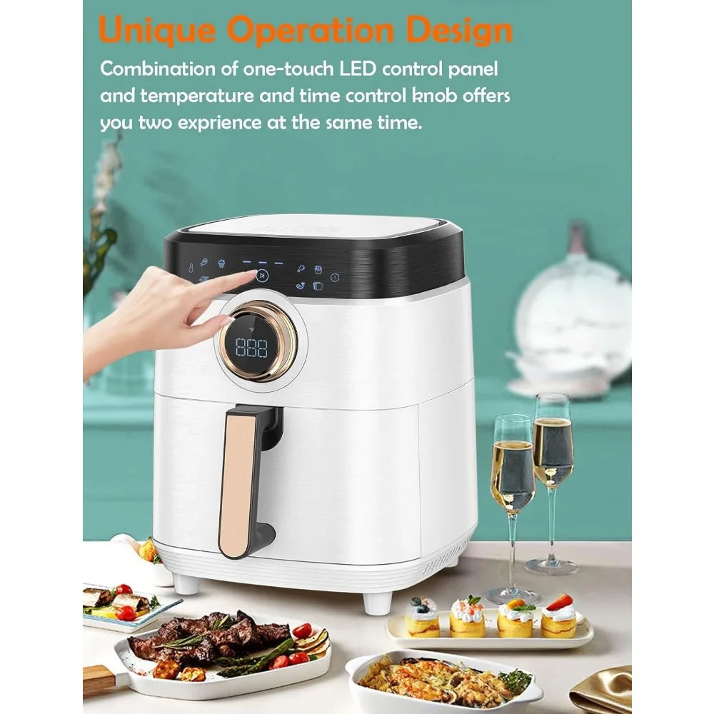 Air Fryer, ALLCOOL Airfryer Oven 8QT Large 1700W 8-in-1 with Touch Screen Air Fryers Dishwasher Safe Nonstick Basket