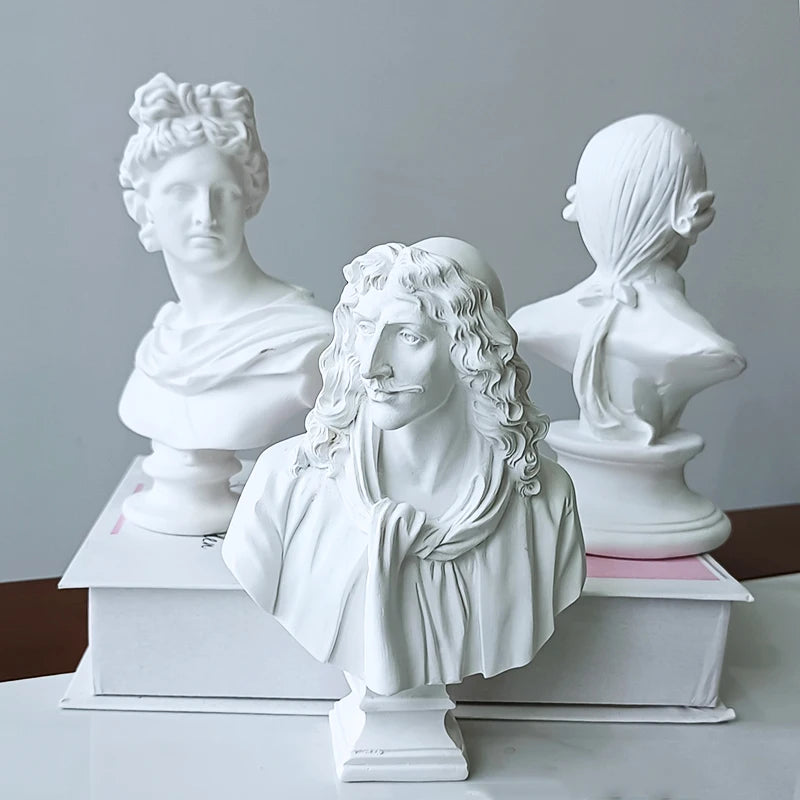 Decorative Statue For Living Room Sculpture Art Resin Figures For Decoration Desktop Bookcase Ornaments Home Beethoven Apollo