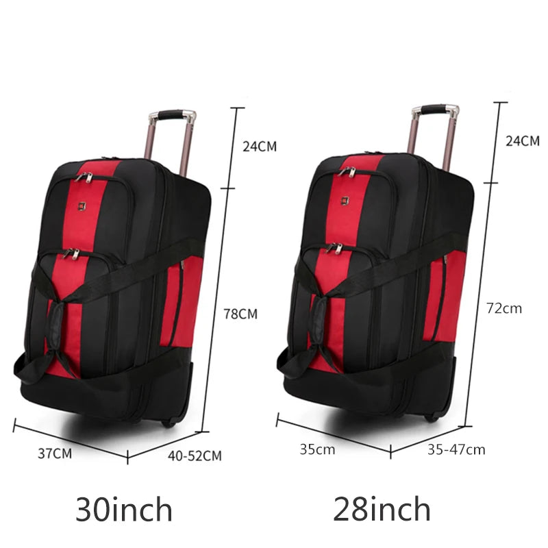 Super Large Capacity Trolley Bag Wheeled Storage Bag Carry-on Luggage Travel Suitcase Bag Oxford Waterproof Rolling Luggage