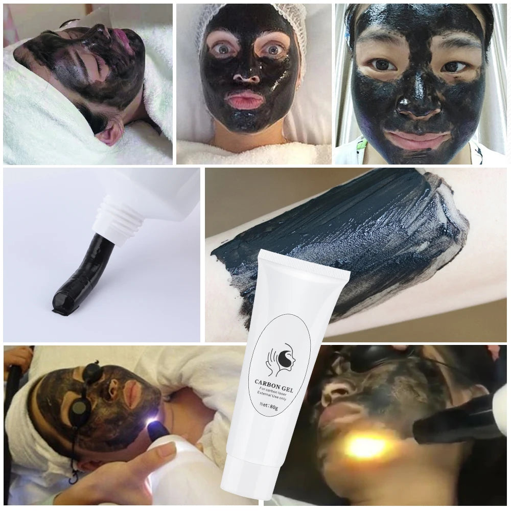 Safe Carbon Cream Black Gel Mask For Laser Skin Peeling Rejuvenation Whitening Skin Peel Deep Cleaning 80ml/PCS