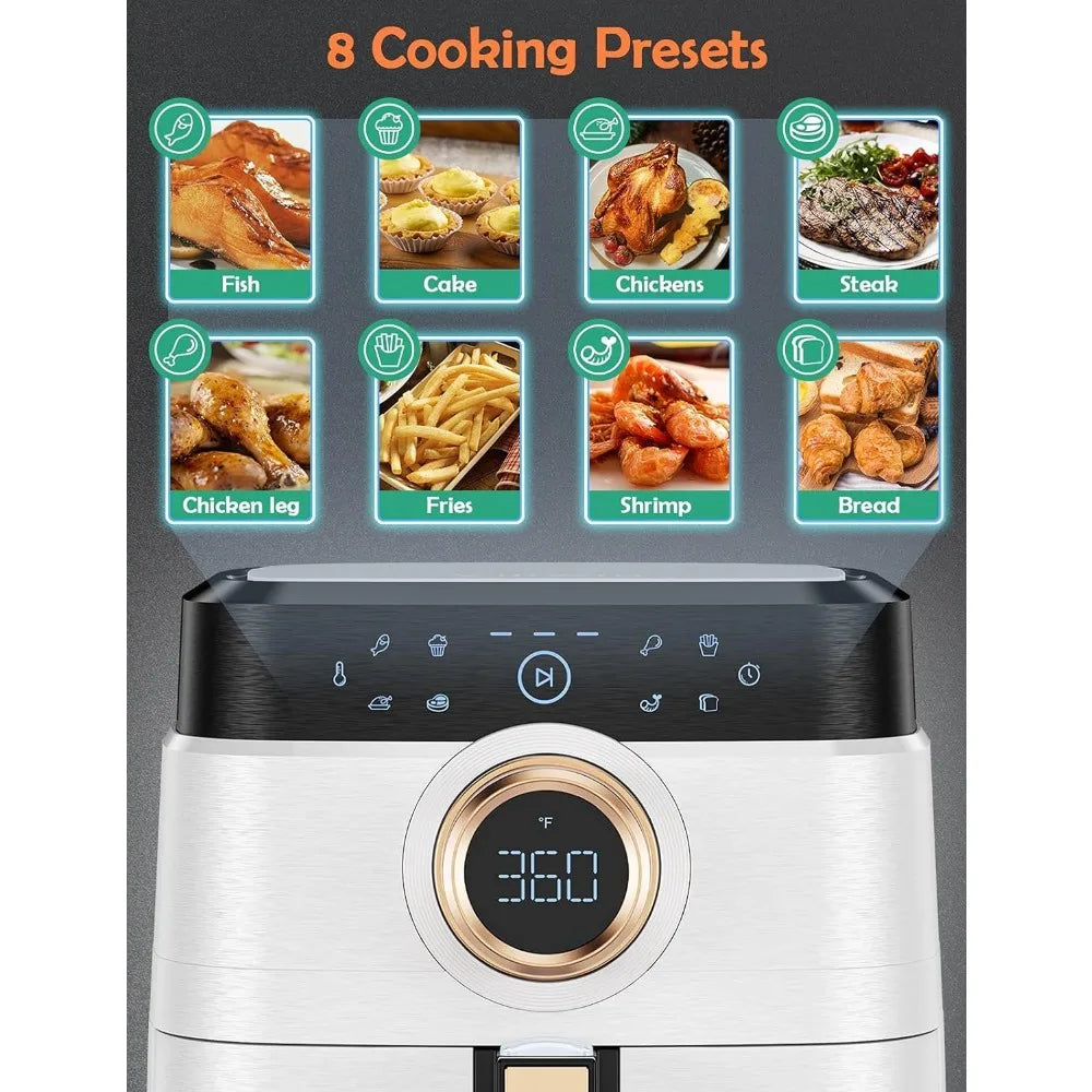 Air Fryer, ALLCOOL Airfryer Oven 8QT Large 1700W 8-in-1 with Touch Screen Air Fryers Dishwasher Safe Nonstick Basket