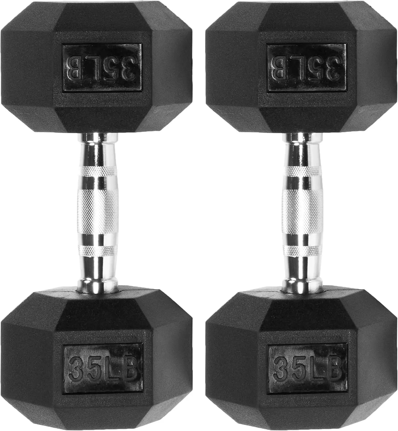 dumbbells,fitness,workout equipment,Rubber Encased Hex Dumbbell, Multiple Sizes