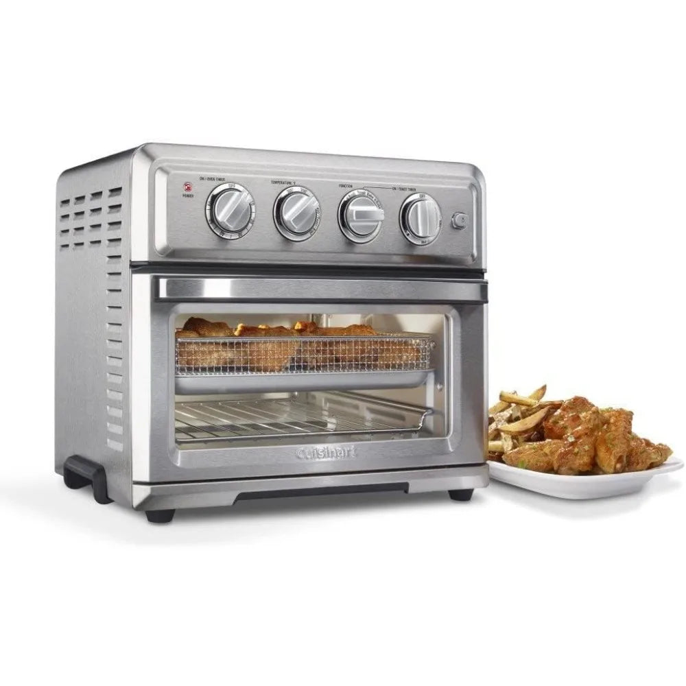 Air Fryer + Convection Toaster Oven , 7-1 Oven with Bake, Grill, Broil & Warm Options, Stainless Steel, TOA-60