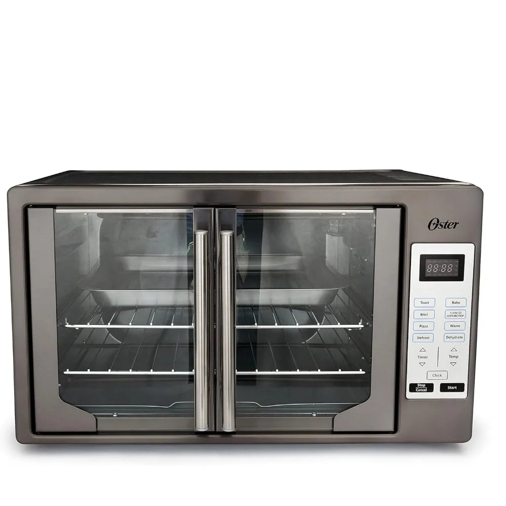 Convection Oven, 8-in-1 Countertop Toaster Oven, XL Fits 2 16" Pizzas, Stainless Steel French Door