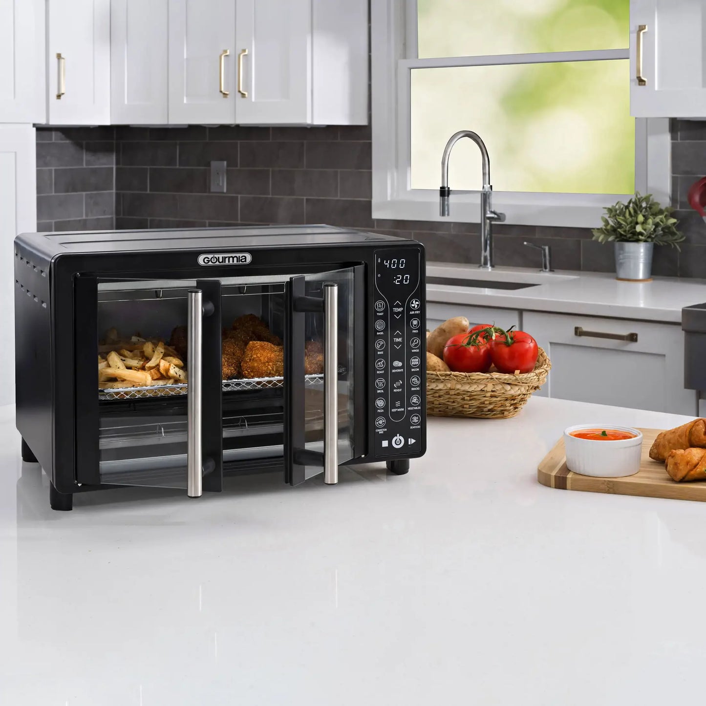 Countertop Toaster with Digital French Door Air Fryer, Oven