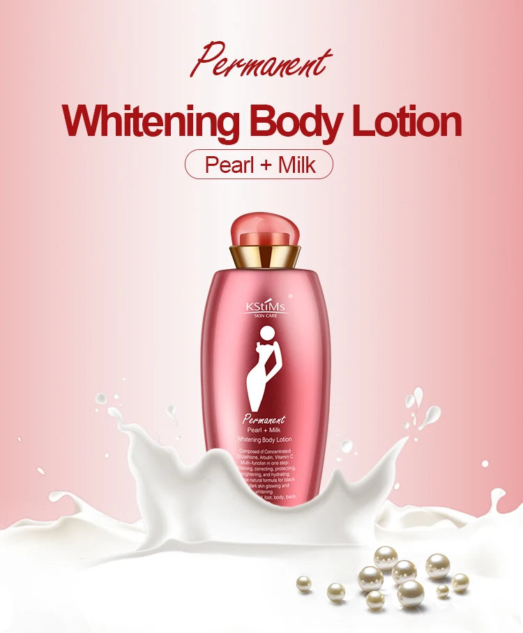 Natural Organic Body Whitening Milk Lotion Scented Coconut Pearl Extract Fair and White Body Lotion Moisturizing Whitening Cream