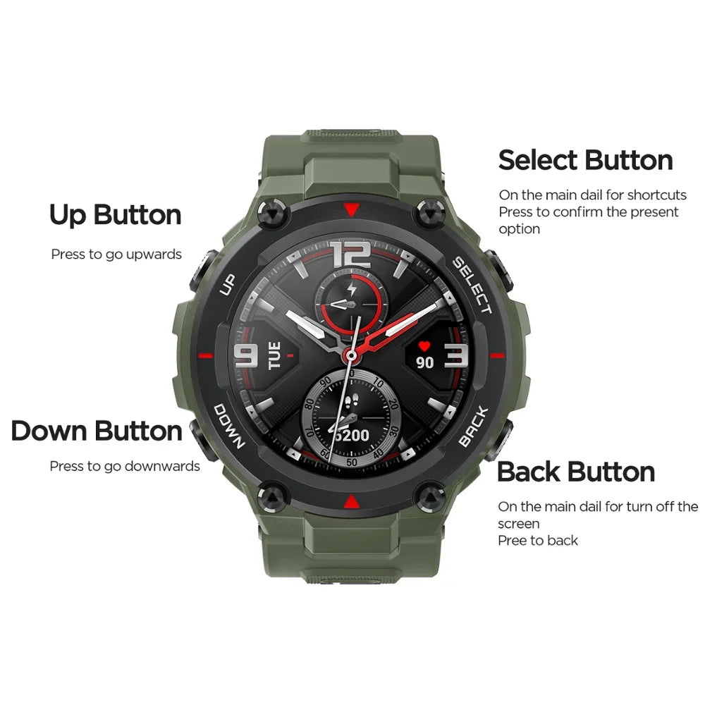 Refurbished Amazfit T rex T-rex Smart Watch GPS Outdoor Smartwatch for Men Waterproof 20 days Battery Life for iOS Android