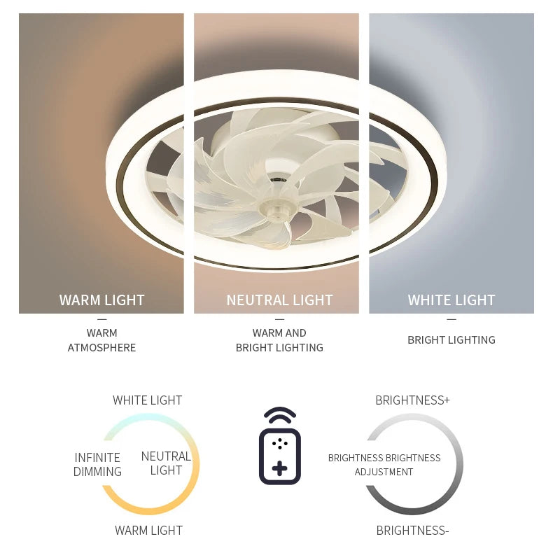 Led Ceiling Light Smart Energy Saving Electric Fans Type With Lighting Remote Control Ventilator Lamp Air Blades Fan For Home