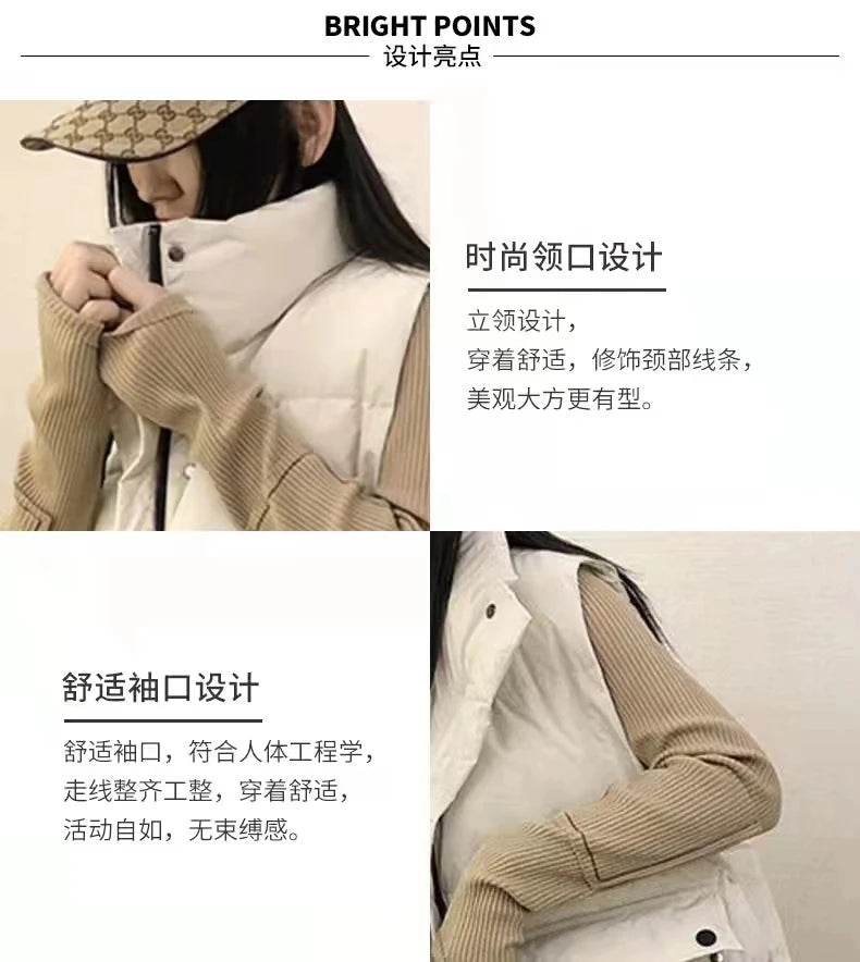 Fashion Down Cotton Vest Women's Clothing Autumn Winter Coats 2022 New Korean Loose thickened Vest Jackets Female Overcoat jp430