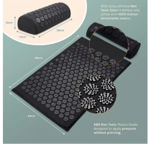 Anti-Stress Acupressure Yoga Mat Foot Shakti Mat Mat Massage Applicator Spike Back Massage Cushion Accupressure Mat