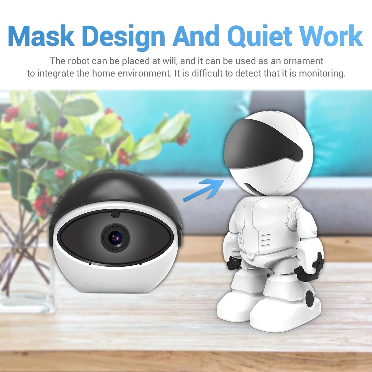 HONTUSEC YOOSEE Robot Camera Wifi 5MP Indoor Home Security Camera Night Vision Two Way Audio Auto Tracking Indoor Baby Monitor