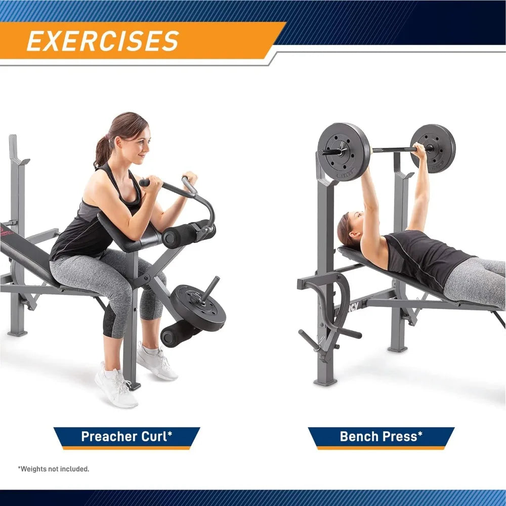 Standard Weight Bench Incline with Leg Developer and Butterfly Arms, Multifunctional Workout Equipment