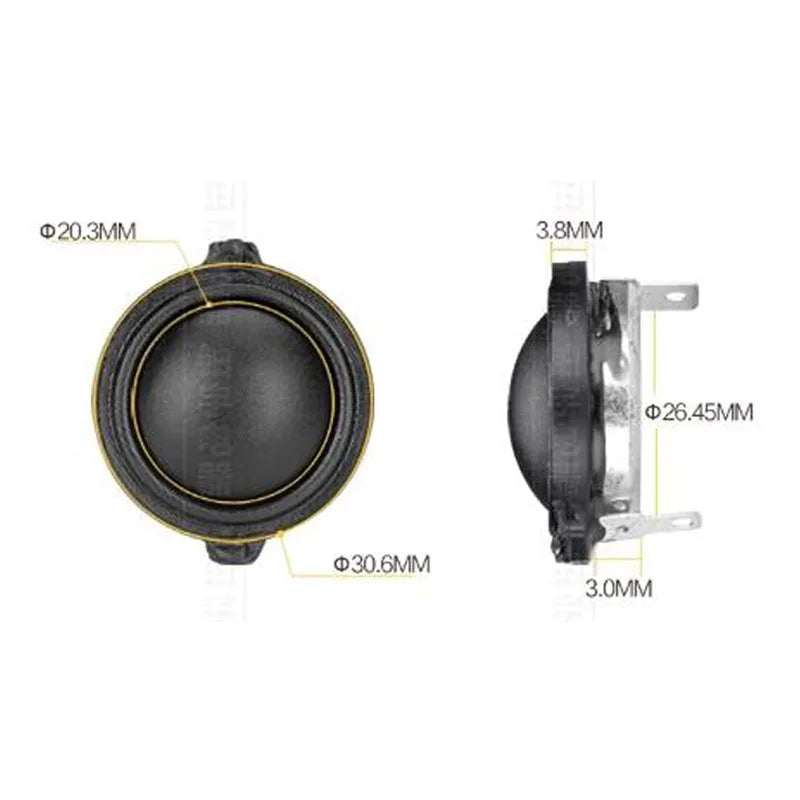 2Pcs 1.5 Inch 4 Ohm 8Ohm 80W Speaker 1.5Inch 25Core Tweeter HiFi Speaker Fiber Membrane Rubidium Magnetic Treble Head